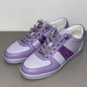 Jimmy Choo Purple Glitter Sneakers